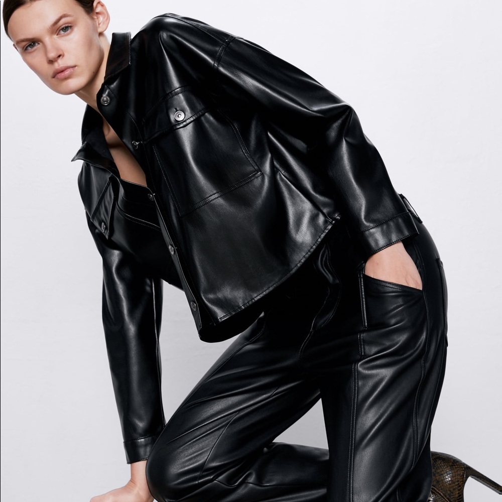 Zara faux leather Overshirt